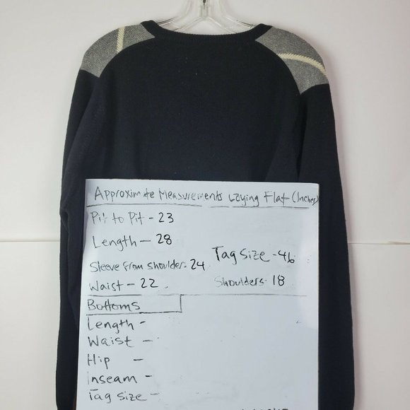 VTG Ballantyne Scotland 100% Cashmere V-Neck Men's Sweater Size 46" 117cm Black - Picture 3 of 6